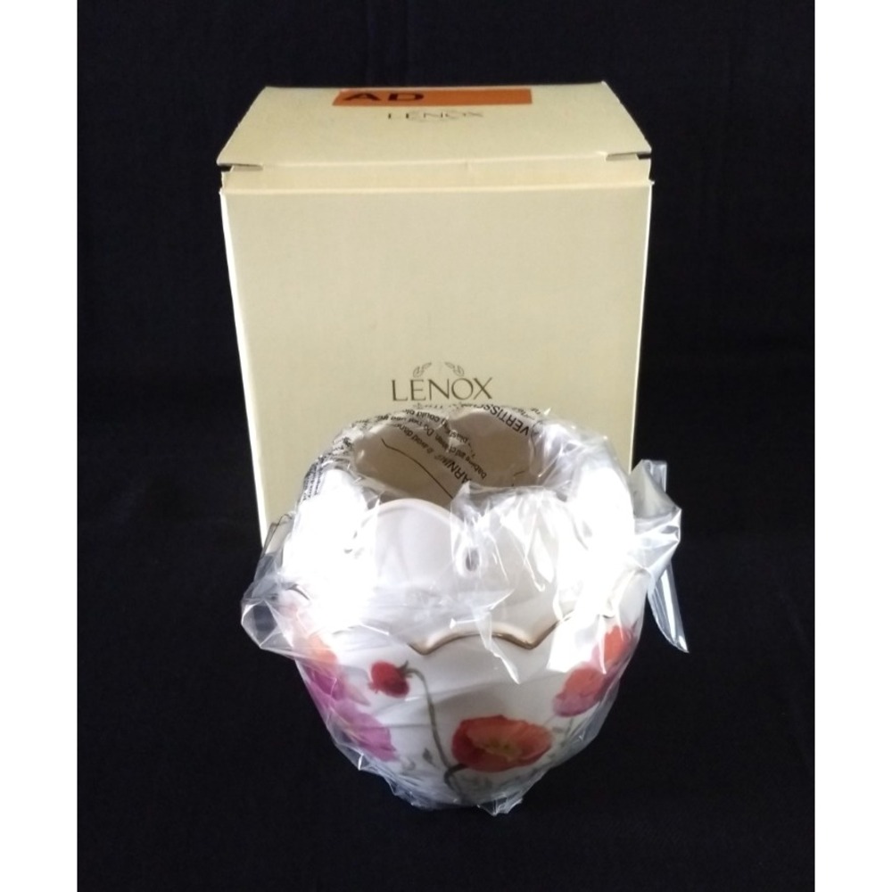 Lenox Poppies on Pink Vase Collection Hand Painted 24K‎ Gold Trim BRAND NEW